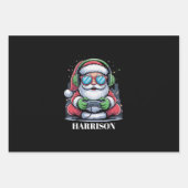 Personalized Christmas Video Game Santa Xmas Geschenkpapier Set (Vorderseite)