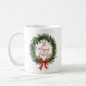 Personalized Christmas Wreath Family Name Holiday Kaffeetasse (Links)