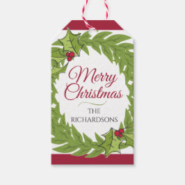 Personalized Christmas Wreath Gift Tag Geschenkanhänger