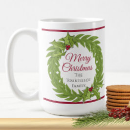 Personalized Christmas Wreath Merry Christmas Kaffeetasse