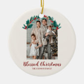 Personalized Christmas Wreath Photo Ornament (Vorne)