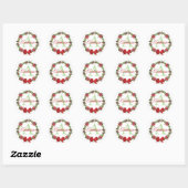 Personalized Christmas wreath Runder Aufkleber (Blatt)