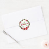 Personalized Christmas wreath Runder Aufkleber (Umschlag)
