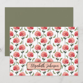 Personalized Chrysanthemum Botanical Note Card Mitteilungskarte