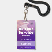 Personalized Church Guest Services Volunteer Badge Ausweis (Vorderseite mit Schlüsselband)