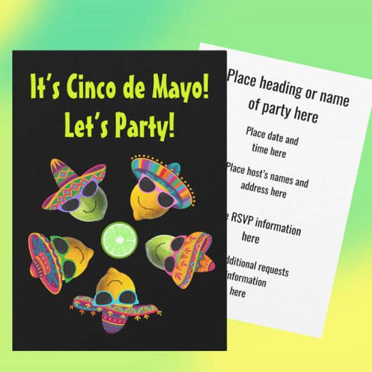 Personalized Cinco de Mayo Fiesta Lemon Lime  Einladung