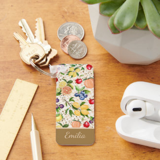 Personalized citrus Brown and beige pattern Schlüsselanhänger