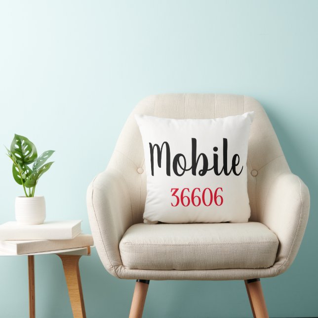 Personalized City, Zip Throw Pillow Kissen (Stuhl )