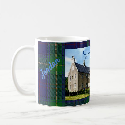 Personalized Clan Boyle's Kelburn Castle & Tartan Kaffeetasse (Links)