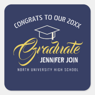 Personalized class of 2023 Graduation Quadratischer Aufkleber