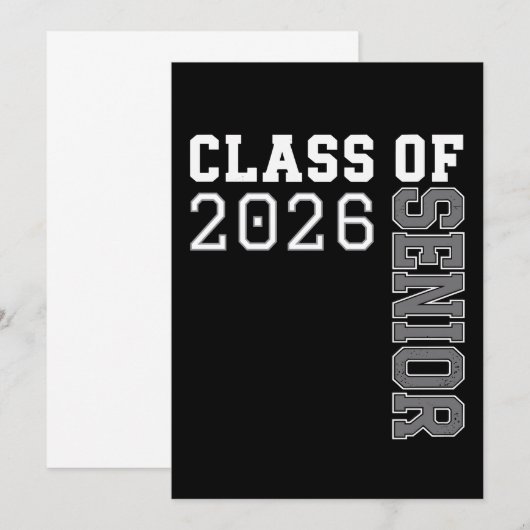 Personalized Class Of 2026 Senior Graduation Einladung (Vorne/Hinten)