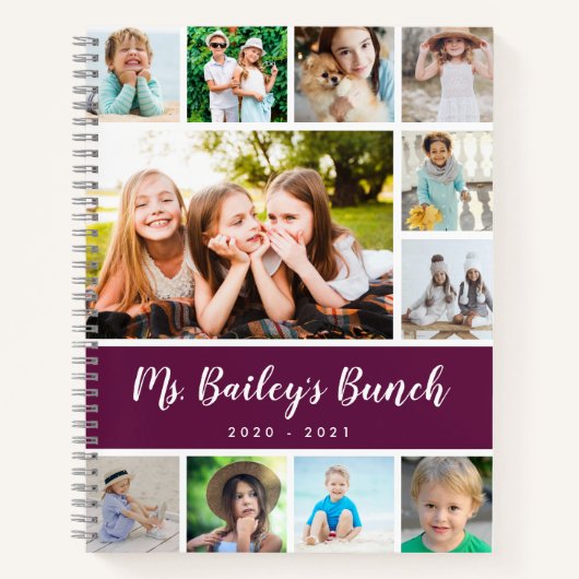 Personalized Class Photo Collage Teacher Notizblock (Vorderseite)