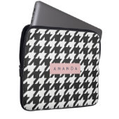 Personalized Classic Black and White Houndstooth  Laptopschutzhülle (Vorne Rechts)