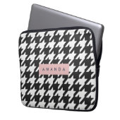 Personalized Classic Black and White Houndstooth  Laptopschutzhülle (Vorderseite Links)