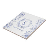 Personalized Classic Blue Flowers Floral Pattern Fliese (Seite)