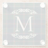 Personalized Classic Dark Blue Red Green Plaid Glasuntersetzer (Rückseite)