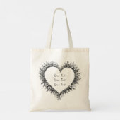 Personalized Classic Floral Heart Tote Tragetasche (Rückseite)