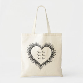 Personalized Classic Floral Heart Tote Tragetasche