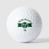 Personalized Classic Green Golf Monogram Crest Golfball (Vorderseite)