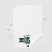 Personalized Classic Green Golf Monogram Crest Golfhandtuch (Insitu)