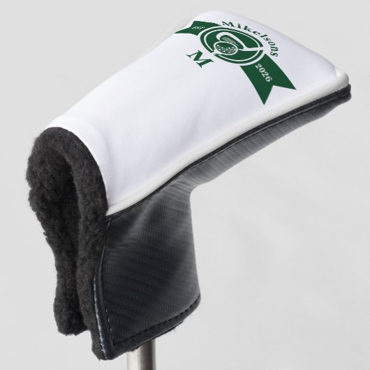 Personalized Classic Green Golf Monogram Crest Headcover (3/4 Vorderseite)
