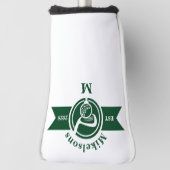 Personalized Classic Green Golf Monogram Crest Headcover (Rotieren 90)
