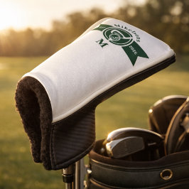 Personalized Classic Green Golf Monogram Crest Headcover