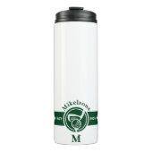 Personalized Classic Green Golf Monogram Crest Thermosbecher (Vorderseite)