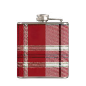 Personalized Classic Red and Olive Plaid  Flachmann (Rückseite)