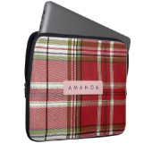 Personalized Classic Red and Olive Plaid  Laptopschutzhülle (Vorne Rechts)