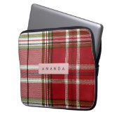Personalized Classic Red and Olive Plaid  Laptopschutzhülle (Vorderseite Links)