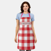 Personalized Classic Red Gingham Plaid Schürze (Getragen)