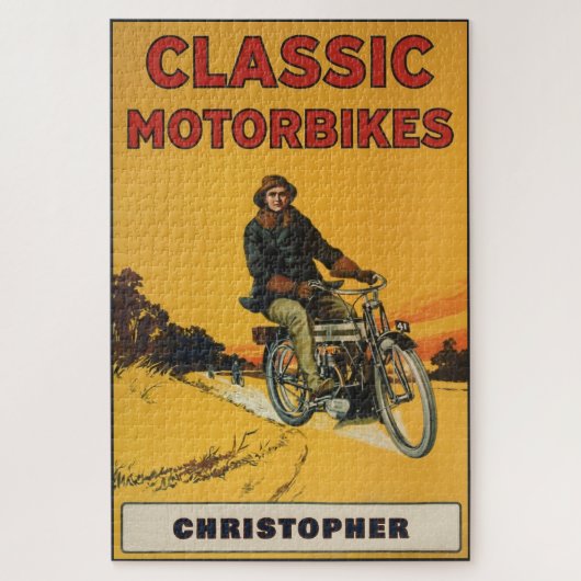 Personalized Classic Vintage Motorbike Collector   Puzzle (Vertikal)