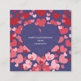 Personalized Classroom Valentine with Hearts  Begleitkarte