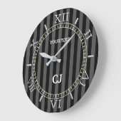 Personalized Classy Vertical Stripes Dial on a Große Wanduhr (Winkel)