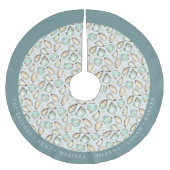 Personalized Coastal Oyster Shell Polyester Weihnachtsbaumdecke (Vorderseite)