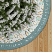 Personalized Coastal Oyster Shell Polyester Weihnachtsbaumdecke
