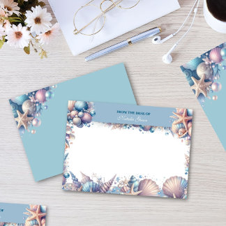 Personalized Coastal Seashell Notecard Mitteilungskarte