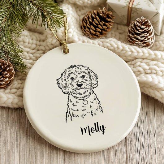 Personalized Cockapoo Dog Christmas Keramik Ornament