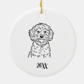 Personalized Cockapoo Dog Christmas Keramik Ornament (Hinten)