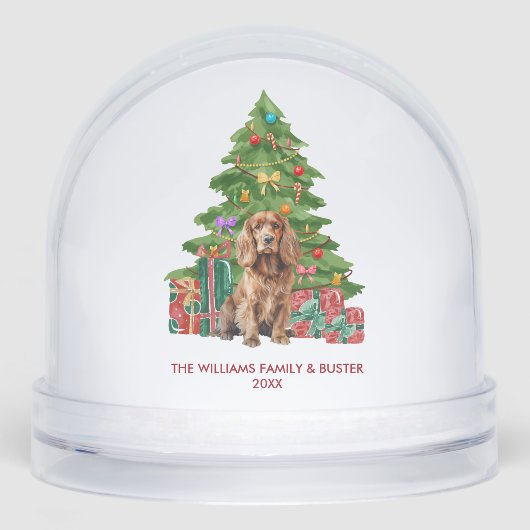 Personalized Cocker Spaniel Dog Christmas Schneekugeln (Vorderseite)
