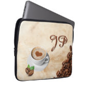 Personalized Coffee Laptop Sleeve Initials (Vorne Rechts)