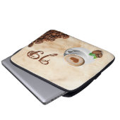 Personalized Coffee Laptop Sleeve Initials (Vorne Knopf)