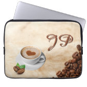 Personalized Coffee Laptop Sleeve Initials (Vorderseite)