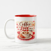 Personalized Coffee Love in a Cup Valentine mug Zweifarbige Tasse (Links)