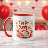 Personalized Coffee Love in a Cup Valentine mug Zweifarbige Tasse