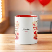 Personalized Coffee Love in a Cup Valentine mug Zweifarbige Tasse
