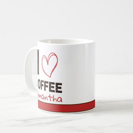 Personalized Coffee Lover Custom Name Design Kaffeetasse (Vorderseite Links)