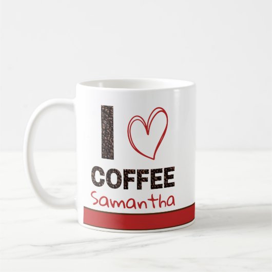 Personalized Coffee Lover Custom Name Design Kaffeetasse (Links)