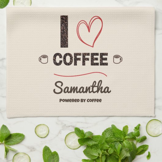 Personalized Coffee Lover Kitchen Decor Geschirrtuch (Gefaltet)